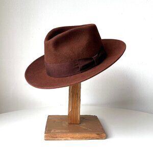 Men's Ferrecci Brown Felted Wool Fedora Hat Large